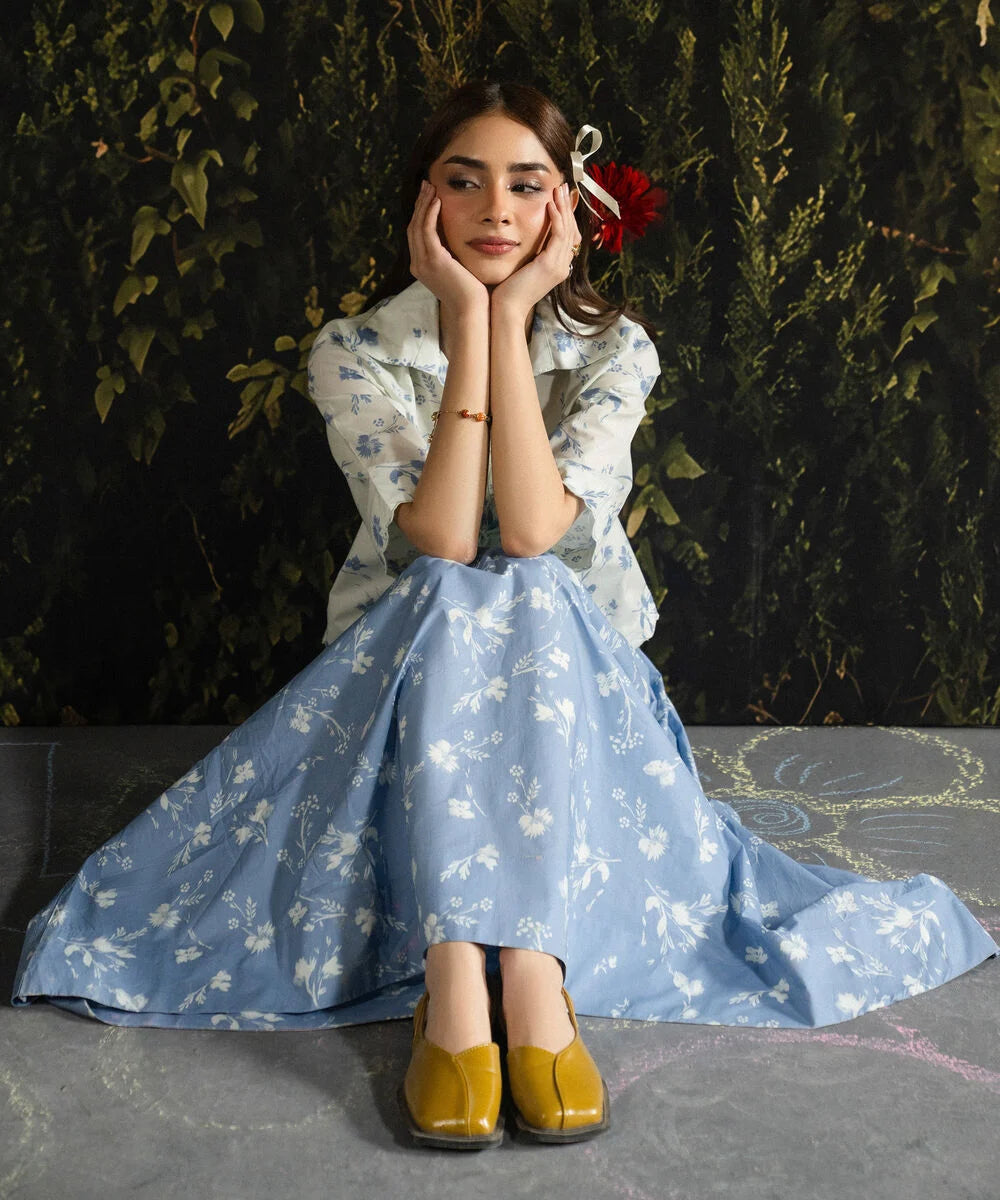 Printed Poplin SkirtPrinted Poplin Skirt
