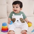 Baby Full-Body Printed Cotton Romper Bear White - Mini Charm