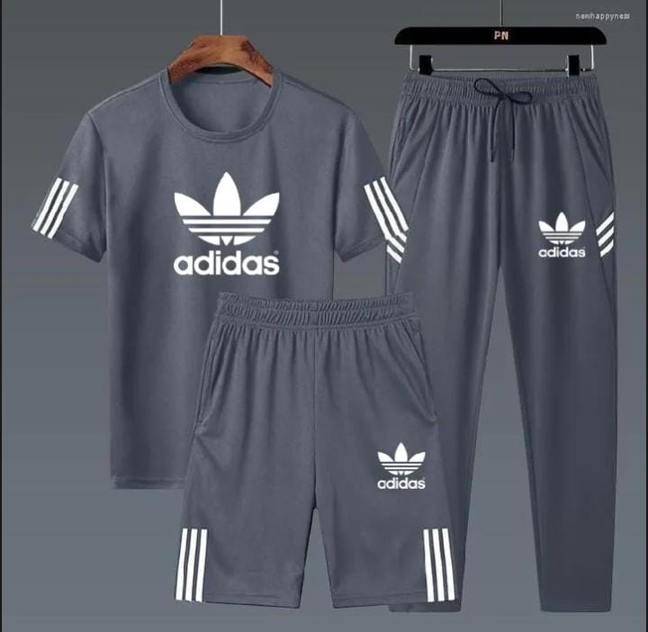 Men’s 3-Piece Sports Tracksuit – T-Shirt & 2 Jogger Pants Set