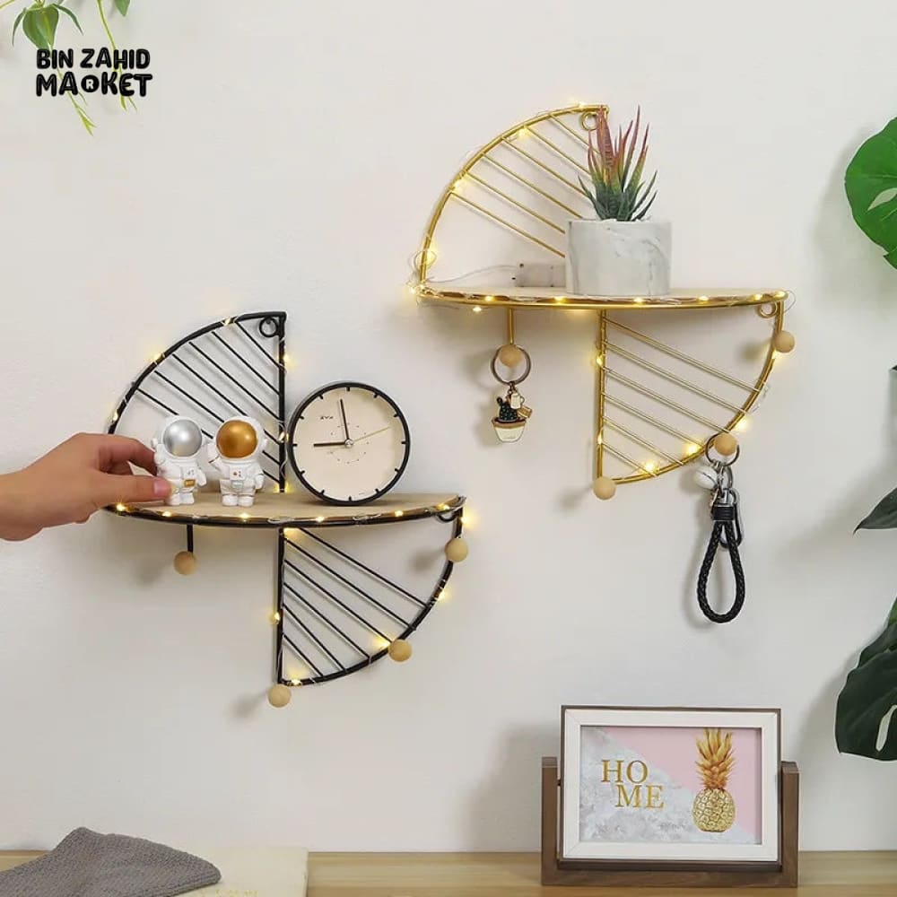 FAN SHAPED WALL MOUNTED STORAGE SHELF