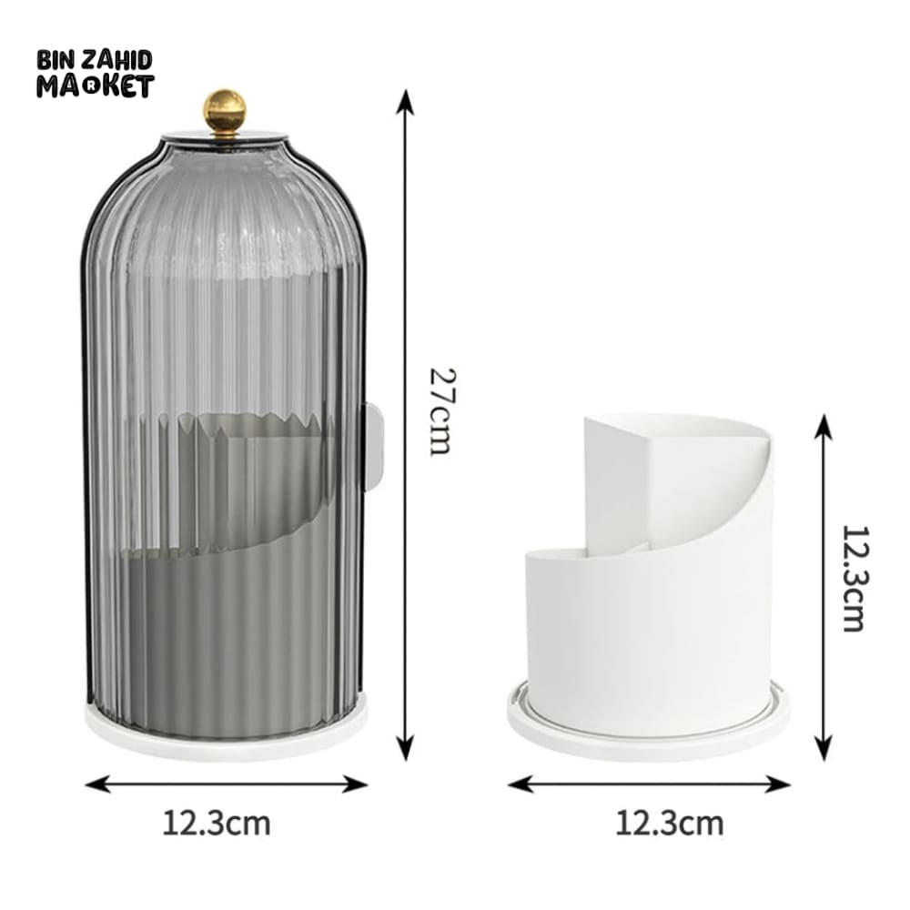 LUXOR ROTATING MAKEUP BRUSH HOLDER - CLEAR CAGE