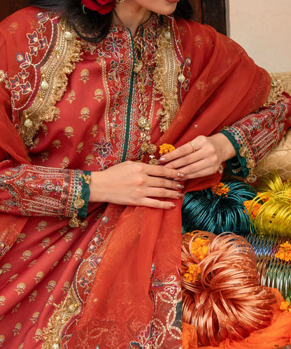 3 Piece - Embroidered Silk Suit