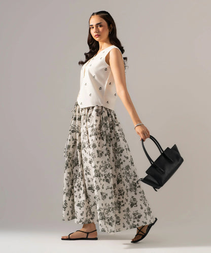 Printed Poplin Top