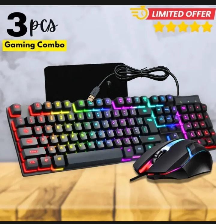 3-in-1 RGB Gaming Combo – LED Gaming Keyboard & Mouse Set