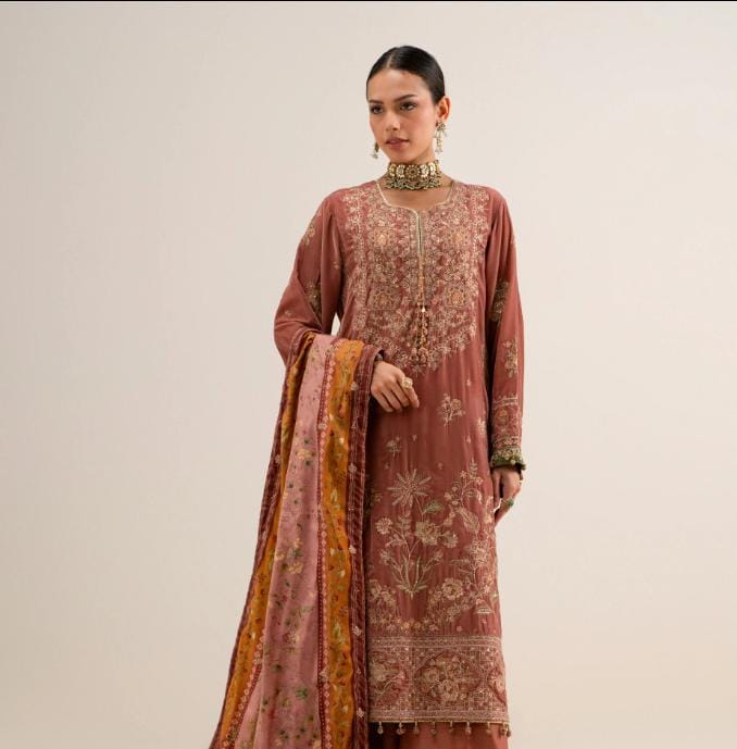 3 Piece - Embroidered Velvet Suit