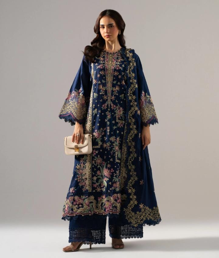 3 Piece - Embroidered Jacquard Suit