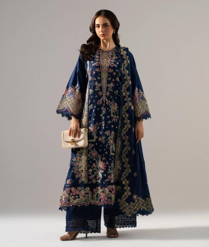 3 Piece - Embroidered Jacquard Suit
