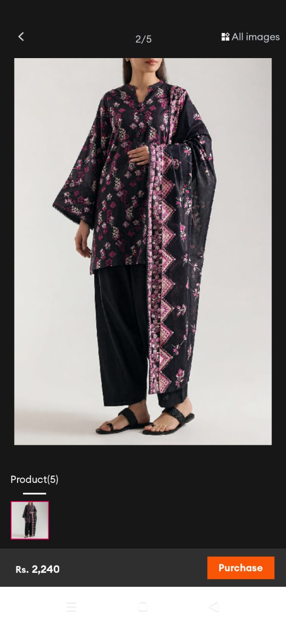 Saya Unstitched Printed Premium Lawn 3 Piece Unstitched Fabric For Women - Suit For Women - Lawn Dupatta - Essential Collection - Summer 2026