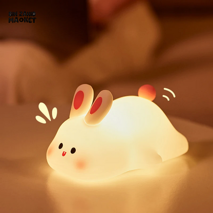 CUTE SILICONE LED NIGHT LIGHT USB RECHARGEABLE TOUCH CONTROL - RABBIT