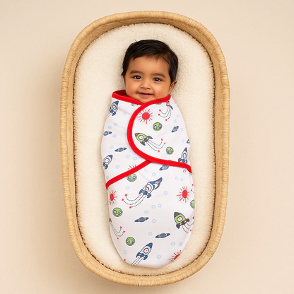 Baby Adjustable White Swaddle Rocket - Sunshine