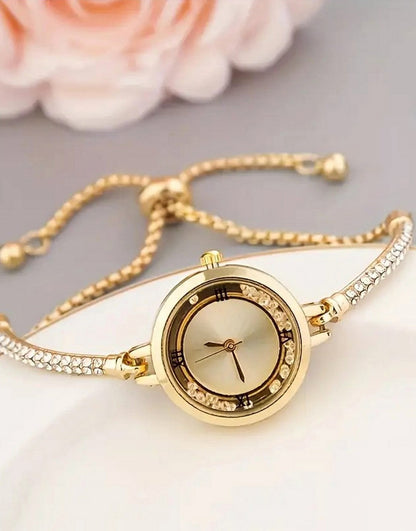 Elegant Golden Ladies Bracelet Watch