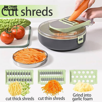 VEGETABLE CHOPPER & SLICER WITH DRAINING BASKET – ASSORTED COLORS